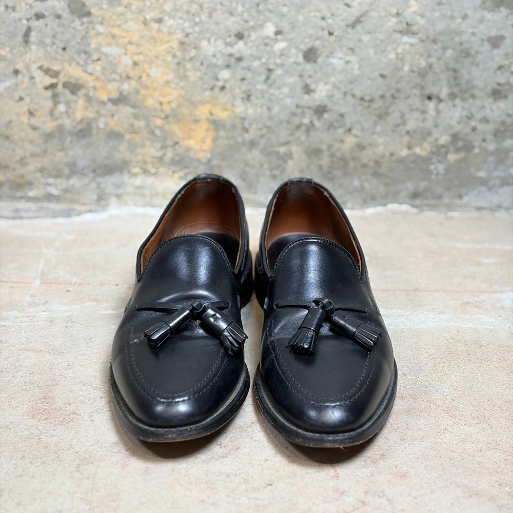 Allen Edmonds Grayson 8217 Mens Loafers 8D Black Leather Tassel Moc Toe Shoes
